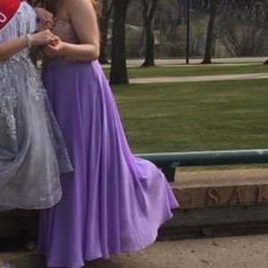 Purple and gold grad dress
